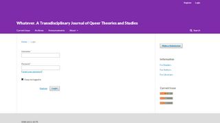 
                            5. Login | Whatever. A Transdisciplinary Journal of Queer Theories and ...