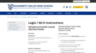 
                            5. Login / Wi-Fi Instructions - Dougherty Valley High School