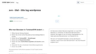 
                            3. login Wie man Benutzer in TortoiseSVN ändert - CODE Q&A Gelöst