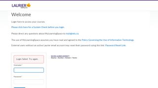 
                            1. Login - Wilfrid Laurier University - MyLearningSpace