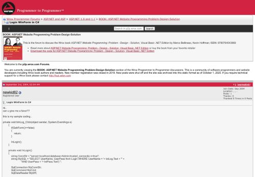 
                            10. Login WinForm in C# - P2P Wrox