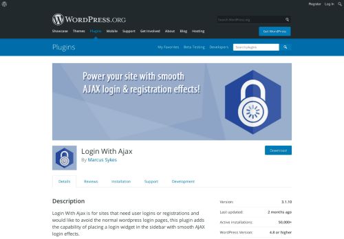 
                            1. Login With Ajax | WordPress.org