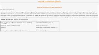 
                            6. Login with Amazon Operating Agreement