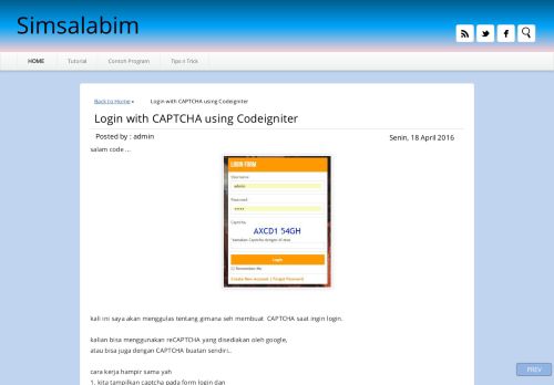 
                            10. Login with CAPTCHA using Codeigniter - Simsalabim