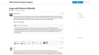 
                            11. Login with Discord (OAuth2) - Ask here - Wikimedia Developer Support