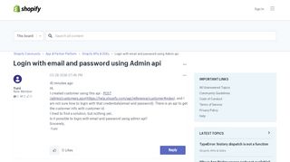 
                            4. Login with email and password using Admin api
