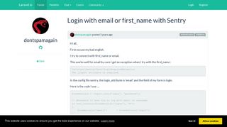 
                            10. Login with email or first_name with Sentry | Laravel.io