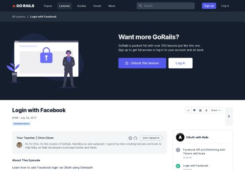 
                            3. Login with Facebook (Example) | GoRails