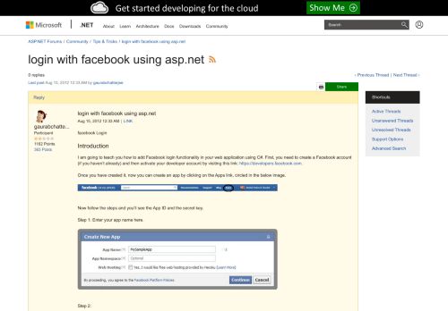 
                            9. login with facebook using asp.net | The ASP.NET Forums