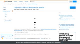 
                            1. Login with Facebook with Dialog in Android - Stack Overflow