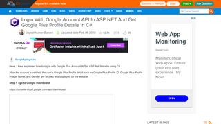 
                            4. Login With Google Account API In ASP.NET And Get Google Plus ...