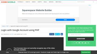 
                            1. Login with Google Account using PHP - CodexWorld