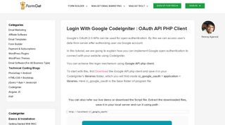 
                            13. Login With Google CodeIgniter : OAuth API PHP Client | FormGet