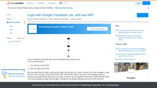 
                            1. Login with Google, Facebook, etc, with own API - Stack Overflow