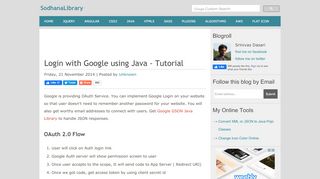 
                            10. Login with Google using Java - Tutorial | SodhanaLibrary