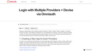 
                            13. Login with Multiple Providers + Devise via Omniauth | Quickrails