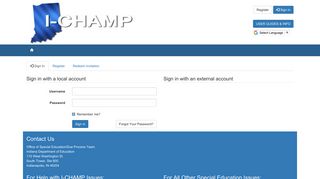 
                            4. login with profile - I-CHAMP - IN.gov