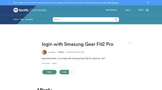 
                            13. login with Smasung Gear Fit2 Pro - The Spotify Community