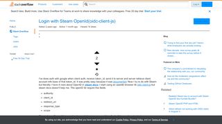 
                            9. Login with Steam OpenId(oidc-client-js) - Stack Overflow