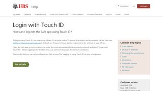 
                            2. Login with Touch ID | UBS Switzerland