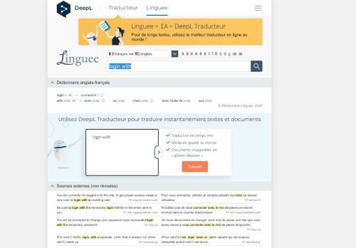 
                            2. login with - Traduction française – Linguee