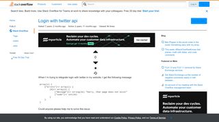 
                            7. Login with twitter api - Stack Overflow