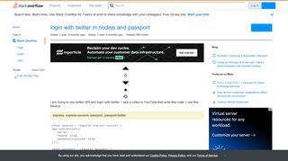 
                            12. login with twitter in nodejs and passport - Stack Overflow