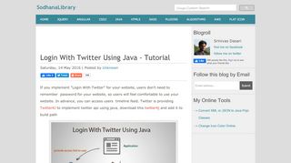 
                            4. Login With Twitter Using Java - Tutorial | SodhanaLibrary