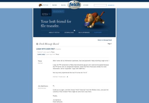 
                            2. Login with User First — Fetch Message Board - Fetch Softworks