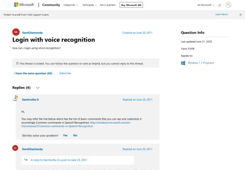 
                            7. Login with voice recognition - Microsoft Community