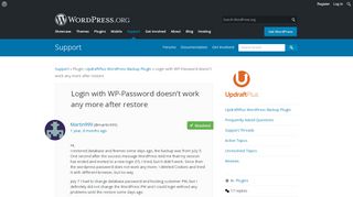 
                            2. Login with WP-Password doesn't work any more after restore ...