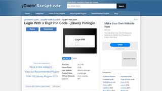 
                            7. Login With x Digit Pin Code - jQuery Pinlogin | Free jQuery Plugins