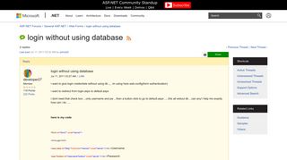 
                            1. login without using database | The ASP.NET Forums
