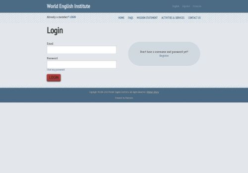 
                            7. Login - World English Institute - Free English Lessons