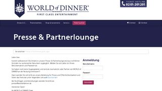 
                            2. Login - WORLD of DINNER