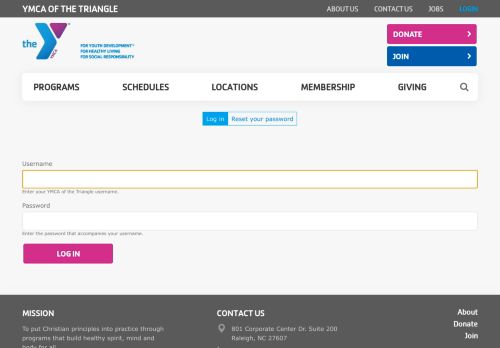 
                            10. Login | YMCA - YMCA of the Triangle