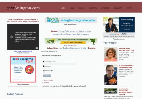 
                            6. Login - > YourArlington.com - Your news, your views