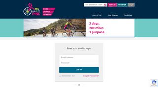 
                            12. Login - YSC Tour de Pink, multi-day charity bike ride for breast cancer
