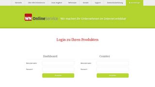 
                            3. Login zu den Produkten wie CMS, Webcounter ... - WN OnlineService