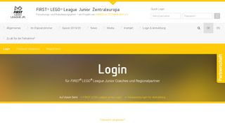 
                            7. Login zum passwortgeschützten Bereich FIRST LEGO League Junior ...
