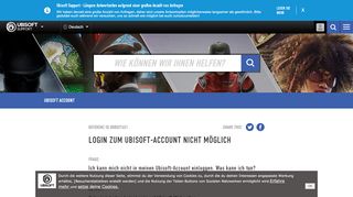 
                            1. Login zum Ubisoft-Account nicht möglich - Ubisoft Kundenservice