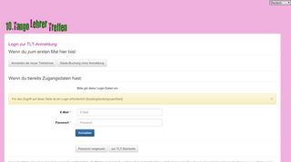 
                            7. Login zur TLT-Anmeldung :: TangoLehrerTreffen