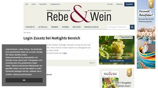 
                            10. Login Zusatz bei NoRights Bereich - Rebe & Wein online