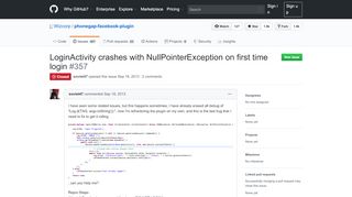 
                            3. LoginActivity crashes with NullPointerException on first time login ...