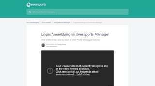 
                            2. Login/Anmeldung im Manager | Eversports Help Center
