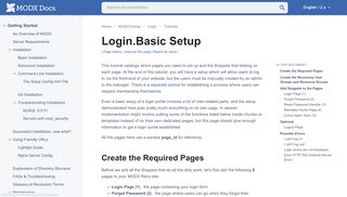 
                            3. Login.Basic Setup | MODX Extras - MODX Documentation