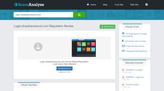 
                            12. Login.dropdownsound.com Reputation Review - ScamAnalyze