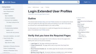 
                            3. Login.Extended User Profiles | MODX Extras - MODX Documentation