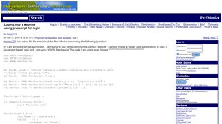 
                            3. Loging into a website using javascript for login - PerlMonks