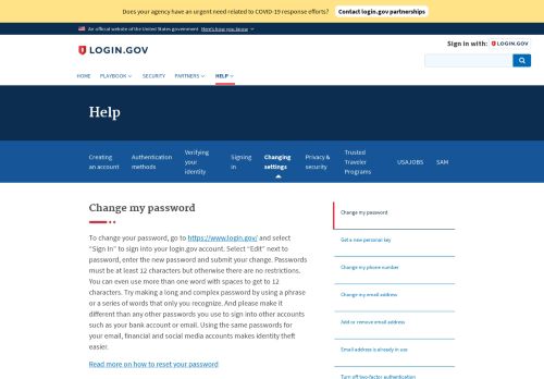 
                            11. login.gov | How do I change my password?